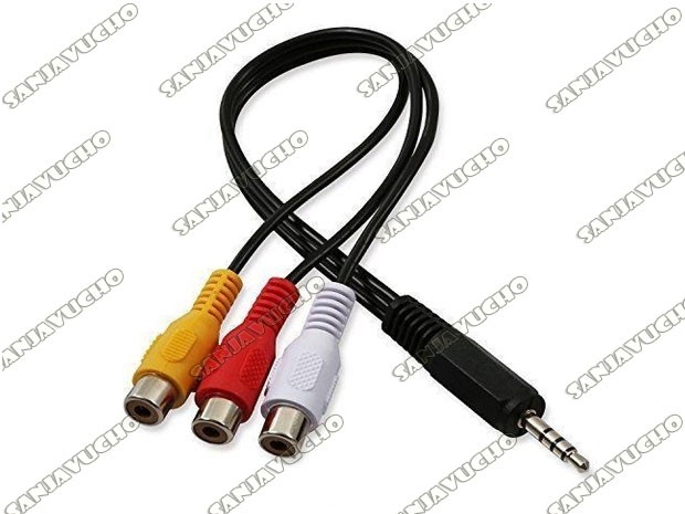 &+ CABLE MINIPLUG MACHO A 3 RCA HEMBRA