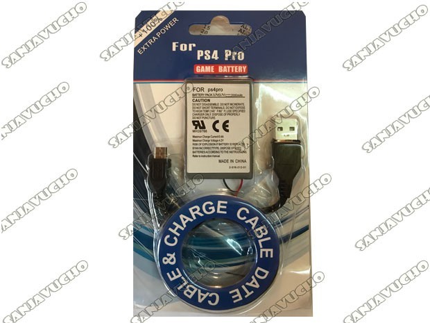 &u+ BATERIA PS4 (PRO) + CABLE CARGADOR