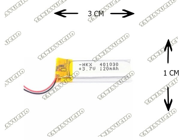 &u+ BATERIA AURICULAR DRON PARLANTE 3.7V 120MAH 401030