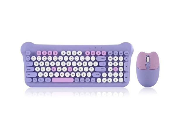 &u+ KIT TECLADO PC INALAMBRICO CON FORMA VINTAGE DN-C700