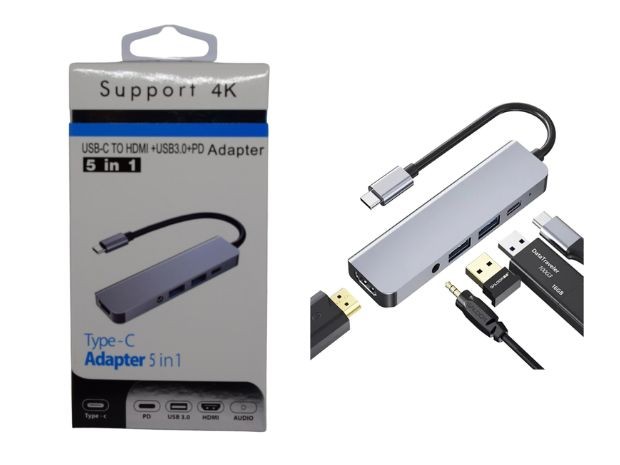 &u+ HUB TIPO C MACBOOK BYL-2009 5 EN 1 4K
