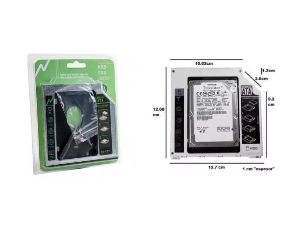 &u+ ADAPTADOR DISCO SATA NOTEBOOK 9,5 MM NOGA NG-CD9