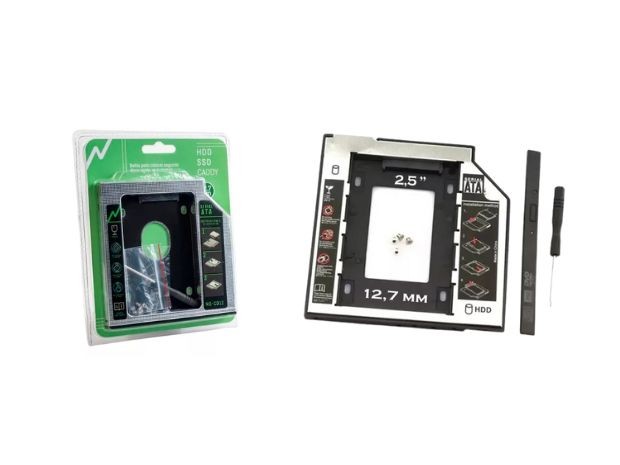 &u+ ADAPTADOR 2DO CADDY NOTEBOOK 12,7 MM NOGA NG-CD12