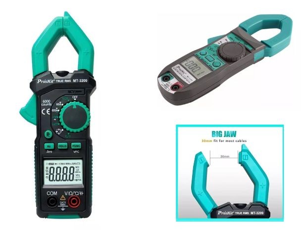 &u+ PINZA AMPEROMETRICA DIG. TRUE RMS - NCV - LOZ PROSKIT (MT-3209)