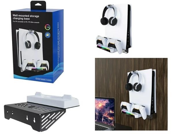 &u+ BASE CARGADORA JOYSTICK PS5 COLGANTE + COOLER YZC-505
