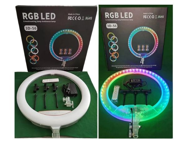 &u+ PANEL LED ARO SELFIE CELULAR RGB 56 CM 3D-56