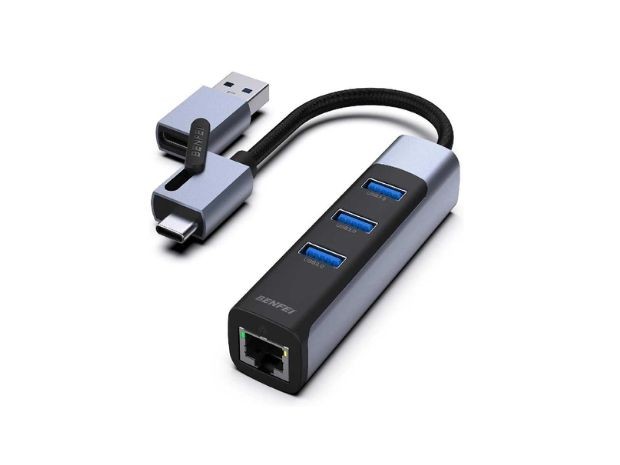 &u+ HUB TIPO C + USB 3.0 4 PUERTOS + RHJ45 BF-350