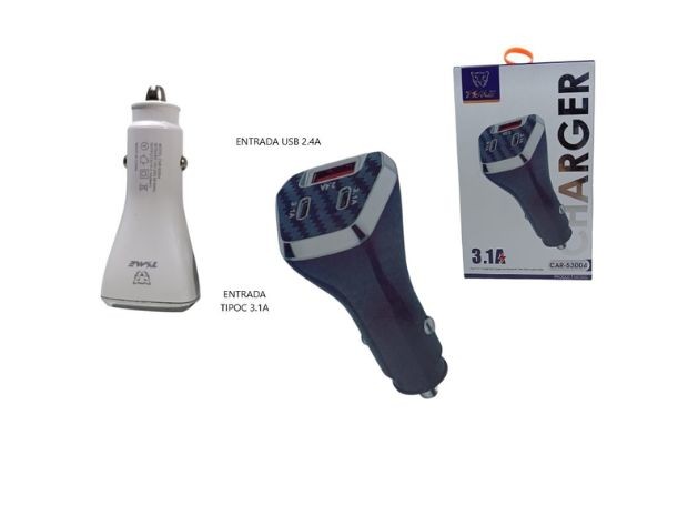 &u+ CARGADOR AUTO PD 3,1A 1 USB + TIPO C CAR-53004