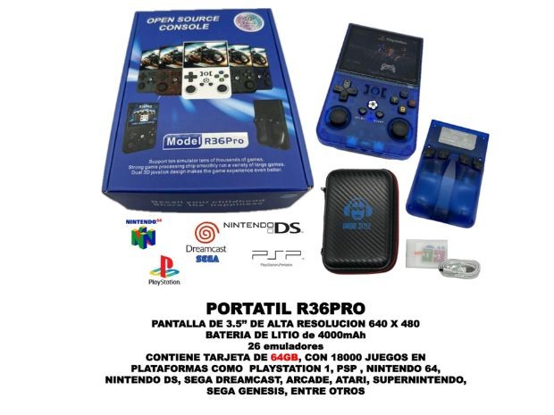 &u+ MINI CONSOLA ARCADE R36S PRO