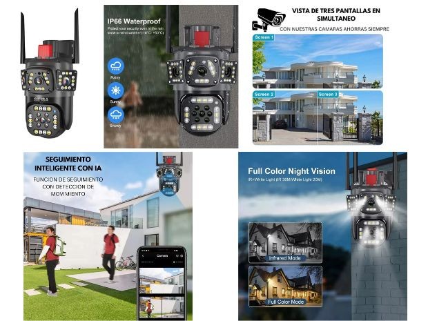 &u++ CAMARA IP ROBOTICA WIFI EXTERIOR DOMO IPC-SY10