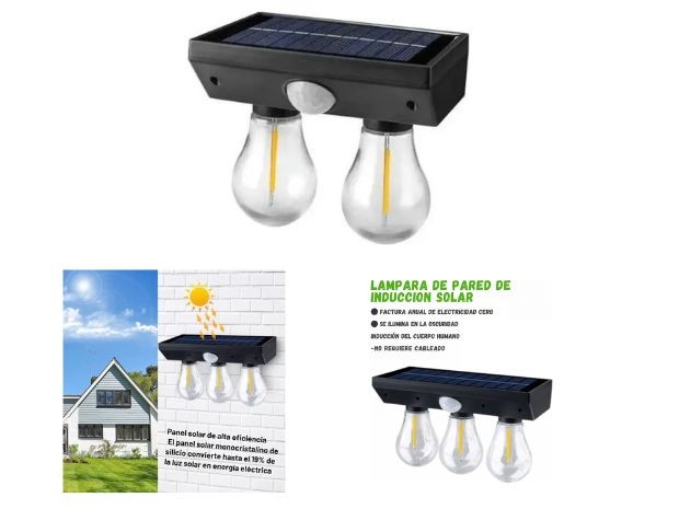 &u+ LAMPARA DE PARED X 2 SOLAR DOBLE LUZ YT-809-2W
