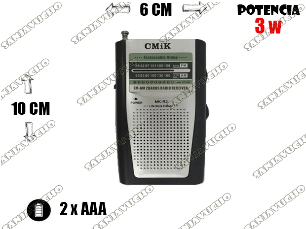 &u++ RADIO AM/FM 2 BANDAS MK- R2