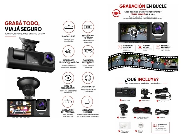 &uu CAMARA ESPEJO RETROVISOR AUTO WIFI CD-Y18