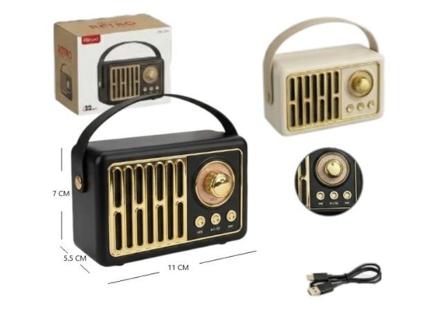 &uu RADIO AM/FM VINTAGE BT + USB + SD + AUX KTS-2281