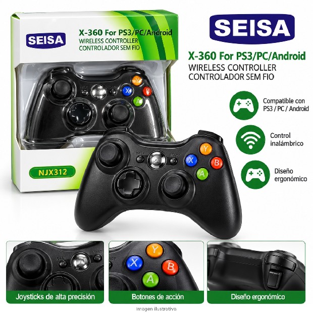 &ua JOYSTICK XBOX 360 / PC / PS3 WIRELESS NJX312
